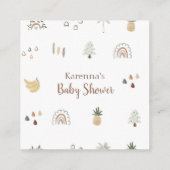 Carte D'accompagnement Boho Safari Baby shower d'aquarelle douche (Dos)