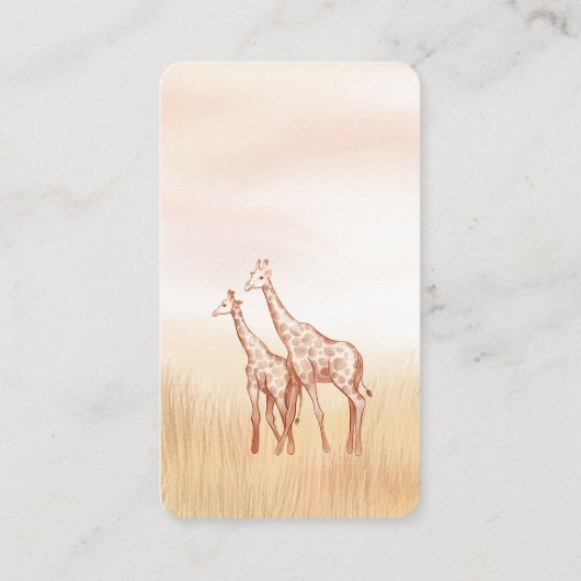 Carte D'accompagnement Boho Safari Giraffe Baby shower Demande de réserva (Dos)