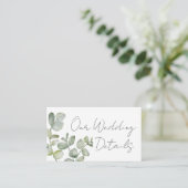 Carte D'accompagnement Boho Sage Green Eucalyptus Détails du Mariage (Debout devant)