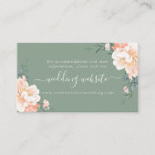 Carte D'accompagnement Boho Sage Green Peach Cream Floral Mariage Website (Devant)