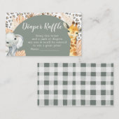 Carte D'accompagnement Boho Sage Green Safari Oh Boy Diaper Raffle (Devant / Derrière)