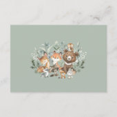 Carte D'accompagnement Boho Sage Green Woodland Animals Livres pour bébé (Dos)