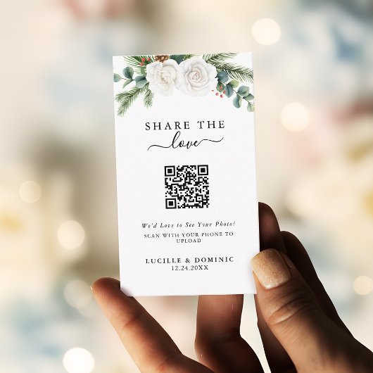 Carte D'accompagnement Boho Script Evergreen Mariage Partagez l'Amour