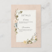 Carte D'accompagnement Boho séché Floral Frame Blush Détails du Mariage (Devant)