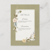Carte D'accompagnement Boho séché Floral Frame Sage Détails du Mariage (Devant)