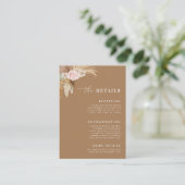 Carte D'accompagnement Boho séché Pampas Grass Desert Détails du Mariage (Debout devant)