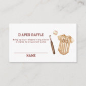 Carte D'accompagnement Boho Slugger Baseball Diaper Raffle Baby Shower  (Devant)