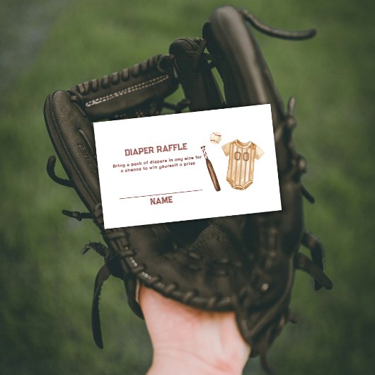 Carte D'accompagnement Boho Slugger Baseball Diaper Raffle Baby Shower 