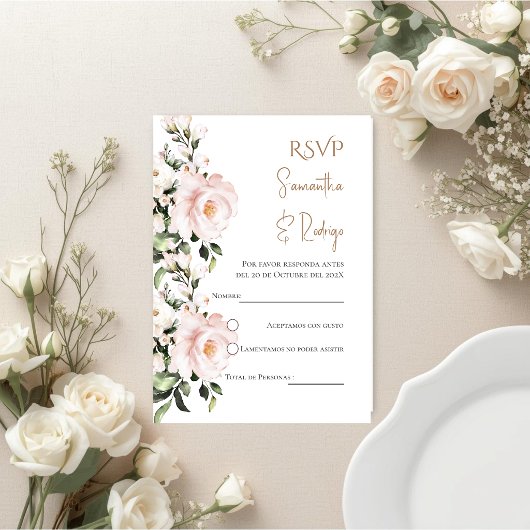 Carte D'accompagnement Boho Spanish Wedding RSVP Card
