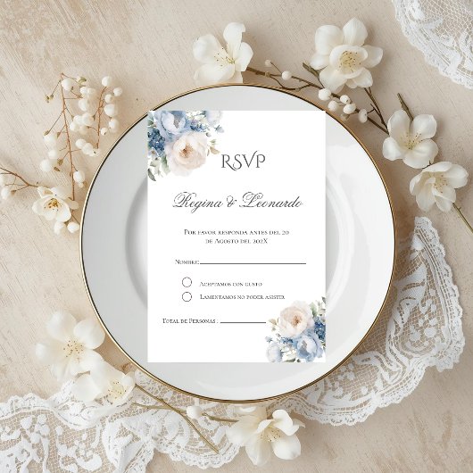 Carte D'accompagnement Boho Spanish Wedding RSVP Card