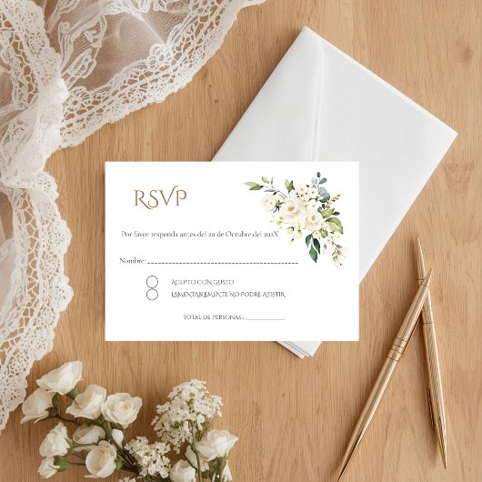 Carte D'accompagnement Boho Spanish Wedding RSVP Card