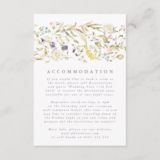 Carte D'accompagnement Boho Spring Botanique Fleur sauvage Mariage de ban (Devant)