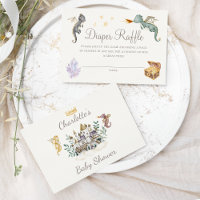 Boho Storybook Dragon Baby shower Déchets Raffle