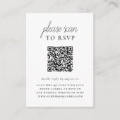 Carte D'accompagnement Boho Style & élégant QR Code photo mariage RSVP (Devant)