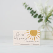 Carte D'accompagnement Boho Sun Baby shower Devine Combien De Candies (Debout devant)