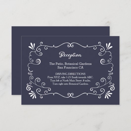 Carte D'accompagnement Boho Swirls (Couleur modifiable) Mariage Insertion (Devant / Derrière)