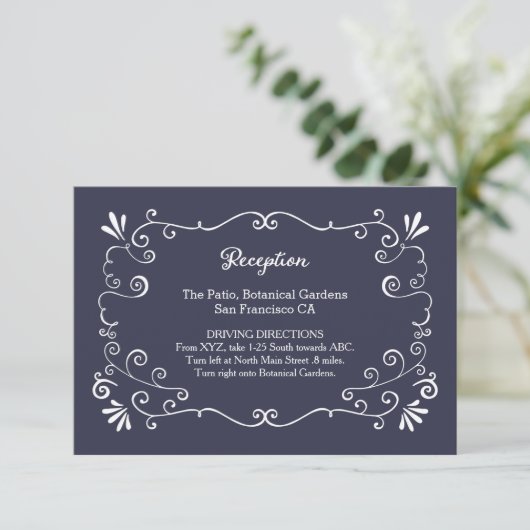 Carte D'accompagnement Boho Swirls (Couleur modifiable) Mariage Insertion (Debout devant)