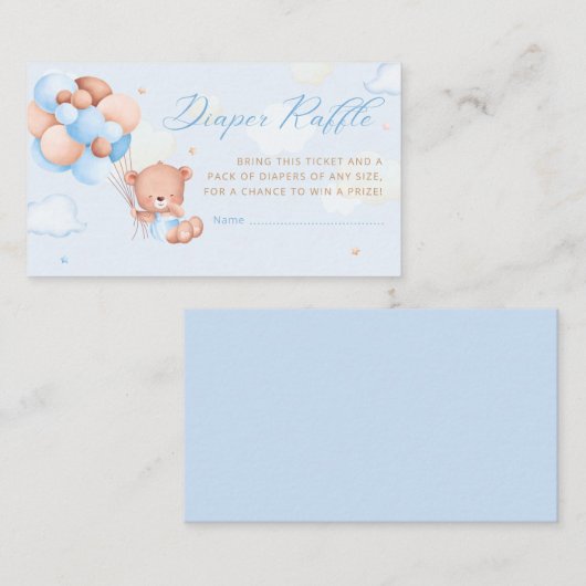 Carte D'accompagnement Boho Teddy Bear Baby shower à balloon tombole (Devant / Derrière)