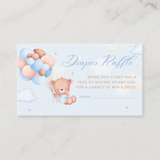 Carte D'accompagnement Boho Teddy Bear Baby shower à balloon tombole (Devant)