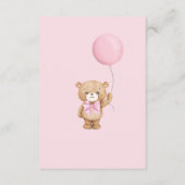 Carte D'accompagnement Boho Teddy Bear Balloon rose Livres pour bébé fill (Dos)