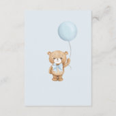Carte D'accompagnement Boho Teddy Bear Blue Balloon Livres pour Baby Boy (Dos)