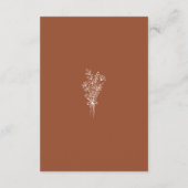 Carte D'accompagnement Boho Terracotta Burnt Orange Détails Mariage (Dos)