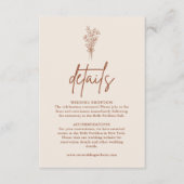 Carte D'accompagnement Boho Terracotta Burnt Orange Détails Mariage (Devant)