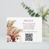 Carte D'accompagnement Boho Terracotta Fall Florals Pampas Détails de l'h (Debout devant)