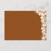 Carte D'accompagnement Boho Terracotta Floral Détails du Mariage (Dos)