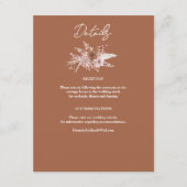 Carte D'accompagnement Boho Terracotta Floral Détails du Mariage (Devant)