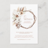 Carte D'accompagnement Boho Terracotta Floral Wreath Détails du Mariage (Devant)