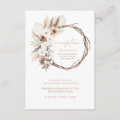 Carte D'accompagnement Boho Terracotta Floral Wreath Réception de mariage (Devant)