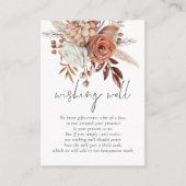 Carte D'accompagnement Boho Terracotta Florals Mariage Wishing well (Devant)