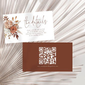 Carte D'accompagnement Boho Terracotta Florals QR Code Détails du Mariage