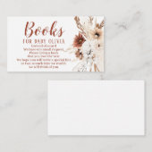 Carte D'accompagnement Boho Terracotta Livres pour Baby Encape Card (Devant / Derrière)