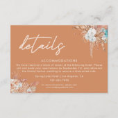 Carte D'accompagnement Boho Terracotta moderne Détails Mariage (Devant)