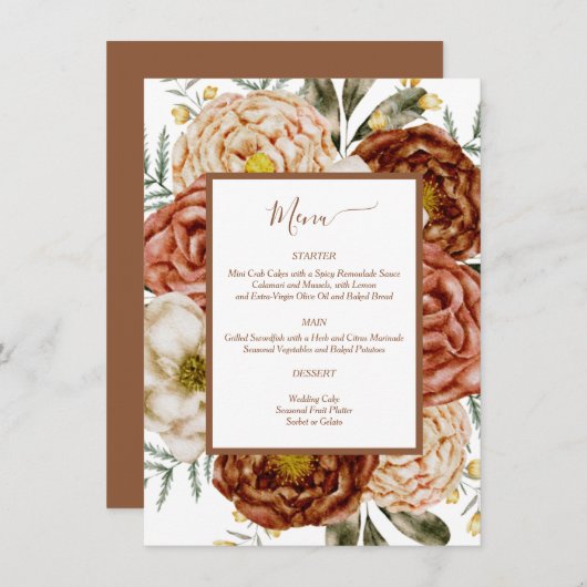 Carte D'accompagnement Boho Terracotta Neutre pour Budget  (Devant / Derrière)