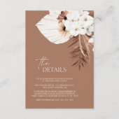 Carte D'accompagnement Boho Terracotta Pampas Brown Mariage Floral Grass (Devant)