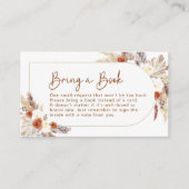 Carte D'accompagnement Boho Terracotta Pampas Grass Apporter un livre (Devant)