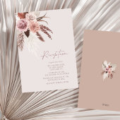 Carte D'accompagnement Boho Terracotta Pampas Grass Mariage Floral