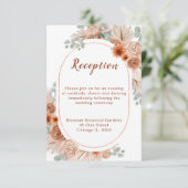 Carte D'accompagnement Boho Terracotta Pampas Réception Grass (Debout devant)