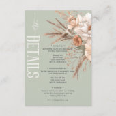 Carte D'accompagnement Boho Terracotta Pêche & Crème Floral Vert Détails (Devant)