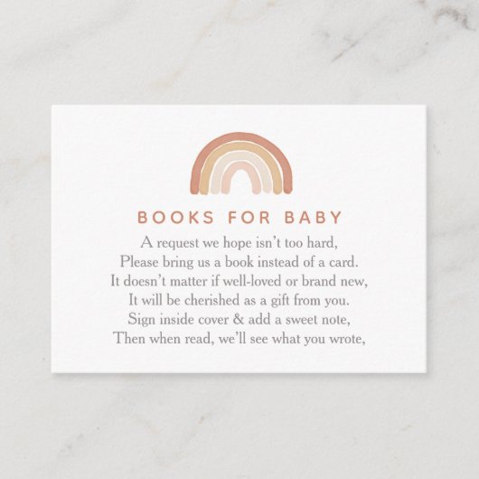Carte D'accompagnement Boho Terracotta Rainbow Books for Baby (Devant)