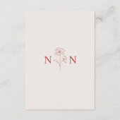 Carte D'accompagnement Boho Terracotta Rust Fleur Mariage | Détails Encl (Dos)