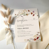 Carte D'accompagnement Boho Tiny Réception De Mariage Fleur sauvage