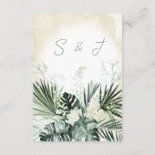 Carte D'accompagnement Boho Tropical Beach Watercolor Détails Mariage (Dos)