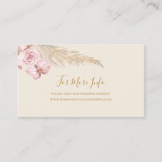 Carte D'accompagnement Boho Tropical Botanical | Site Mariage vert (Devant)