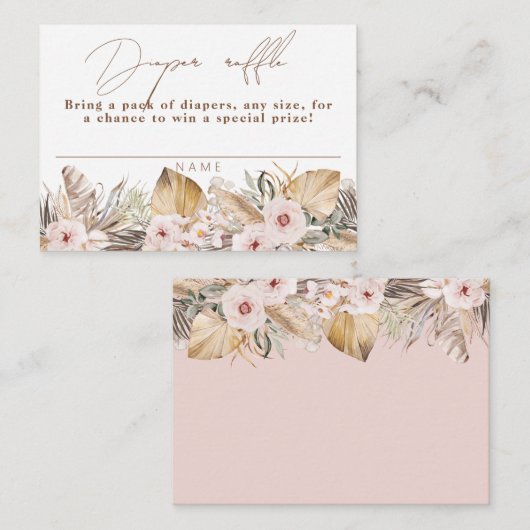 Carte D'accompagnement Boho Tropical Floral Girl Douche Déchets Raffle (Devant / Derrière)