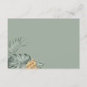 Carte D'accompagnement Boho Tropical Monstera Feuille Détails du Mariage (Dos)