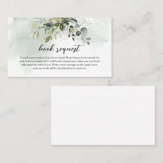 Carte D'accompagnement Boho verdure leters or leters réserver demande (Devant / Derrière)